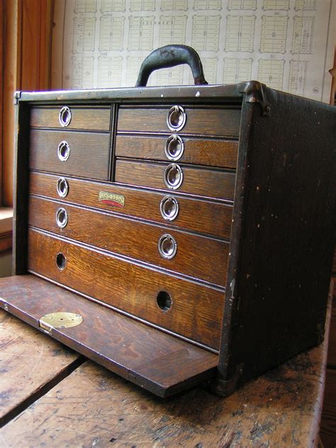 vintage metal union tool box|antique wood machinist tool boxes.